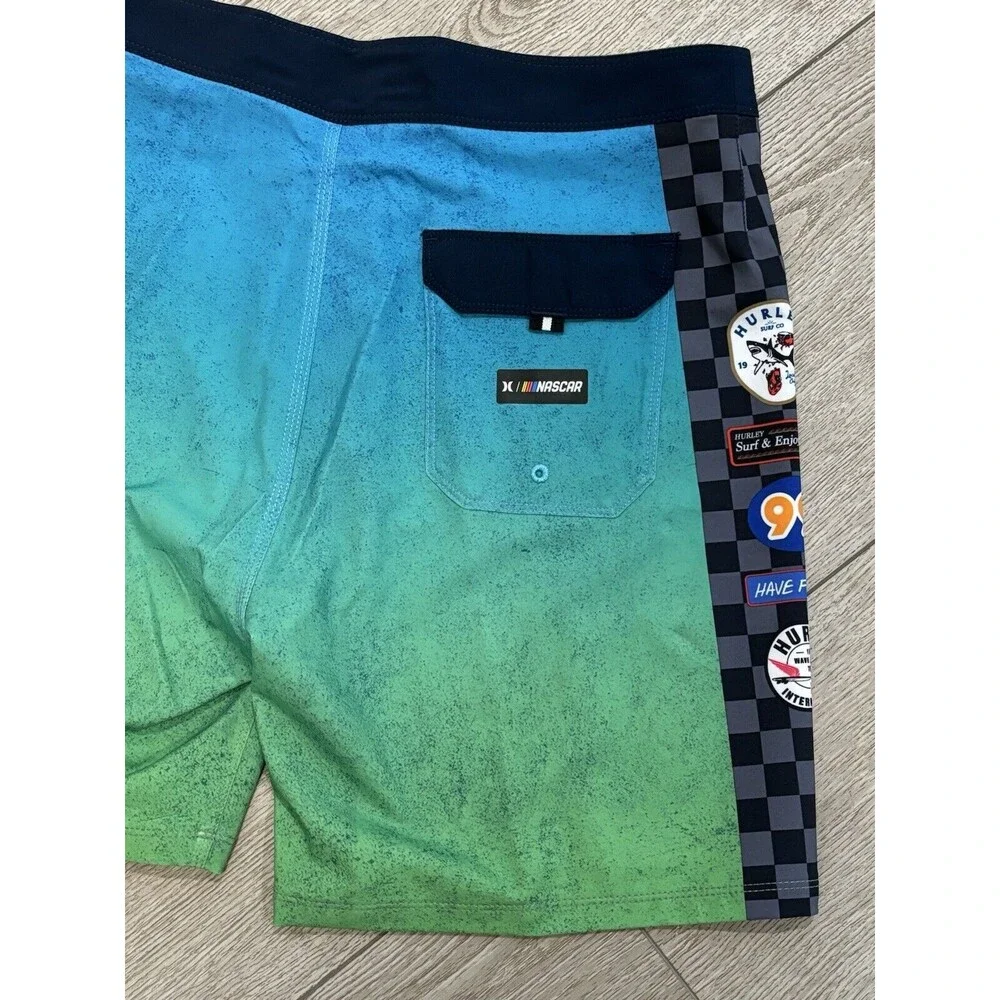 Hurley x Nascar Mens Phantom‎ Eco Nascar Racetrack Board Shorts Swim Size 30